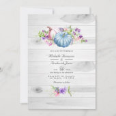 Herbstfall florale Rustikale Land QR Hochzeit Einladung (Vorderseite)