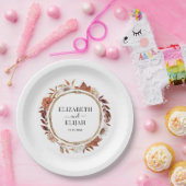 Herbstfall Florale Terracotta Hochzeit Pappteller (Party)