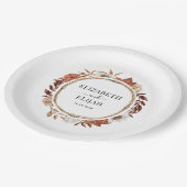 Herbstfall Florale Terracotta Hochzeit Pappteller (Schrägansicht)