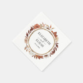 Herbstfall Florale Terracotta Hochzeit Serviette (Ecke)