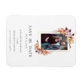 Herbstfall florales Foto Elegantes Skript Botanisc Magnet (Horizontal)