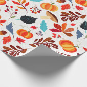 Herbstfall Foliage Pumpkin Holiday Thema Geschenkpapier (Ecke)
