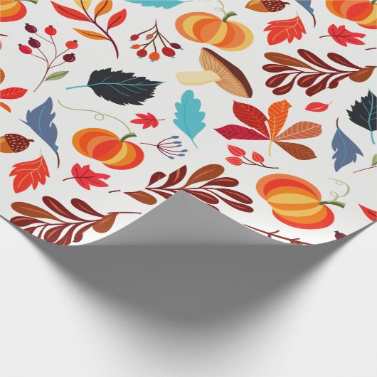 Herbstfall Foliage Pumpkin Holiday Thema Geschenkpapier (Ecke)