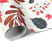 Herbstfall Foliage Pumpkin Holiday Thema Geschenkpapier (Rolleneckpunkt)