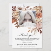 Herbstfall Foto Gedenkfeier Beerdigung Dankeskarte (Vorderseite)