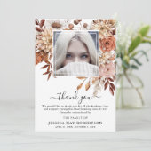 Herbstfall Foto Gedenkfeier Beerdigung Dankeskarte (Stehend Vorderseite)