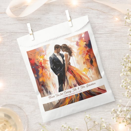 Herbstfall Gastgeschenk Hochzeit Geschenktütchen (Ausgeschnitten)