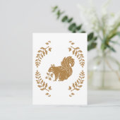 Herbstfall Gefällt Briefmarke Stileich Eichhörnche Postkarte (Stehend Vorderseite)