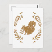 Herbstfall Gefällt Briefmarke Stileich Eichhörnche Postkarte (Vorne/Hinten)
