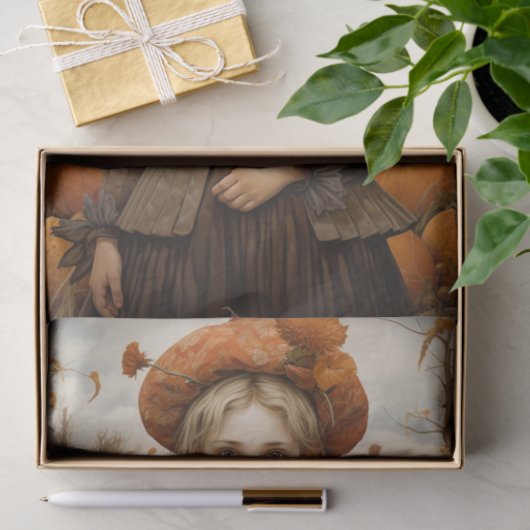Herbstfall Girl Pumpkin Erntedank Decoupage Seidenpapier (Geschenk)