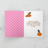 Herbstfall Girl Scarecrow Geburtstag Dankeskarte (Innenseite)