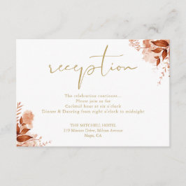 Herbstfall Gold Script Hochzeitsempfang Begleitkarte