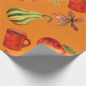 Herbstfall Halloween Pumpkin Gewürzrost Orange Geschenkpapier (Ecke)