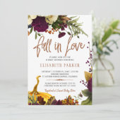 Herbstfall Herbst Blütendusche in Liebe Einladung (Stehend Vorderseite)