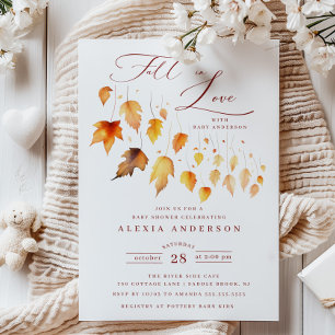 Herbstfall in Liebe Babydusche Einladung