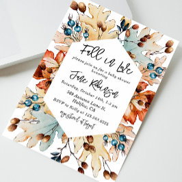 Herbstfall in Liebe Blätter Berries Babydusche Einladung