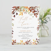 Herbstfall in Liebe Brautdusche Einladung (Stehend Vorderseite)