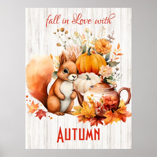 Herbstfall in Liebe - Gemütlicher Herbst Poster (Vorne)