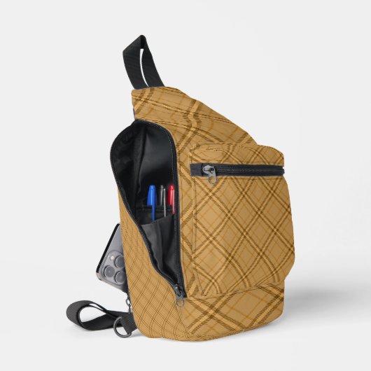 Herbstfall Kariert Tartan 1 Diagonal Crossbody Bag (Offen)