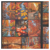 Herbstfall Landscape Foto Grid Muster Stoff (Nahaufnahme)