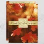Herbstfall Leaf Brautparty Monogramm Einladung (Vorne/Hinten)