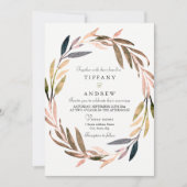 Herbstfall Leaf Wreath Wedite Einladung (Vorderseite)