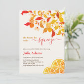 Herbstfall Lemon Tee Party Brautparty Einladung (Stehend Vorderseite)