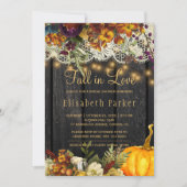 Herbstfall mit Blumenholz Brautparty aus Liebe Einladung (Vorderseite)