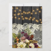 Herbstfall mit Blumenholz Brautparty aus Liebe Einladung (Rückseite)