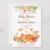 Herbstfall niedliche Babyfußdusche Einladung (Vorderseite)