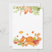 Herbstfall niedliche Babyfußdusche Einladung (Rückseite)