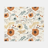 Herbstfall Orange Blumenmuster Fleecedecke (Vorderseite (Horizontal))