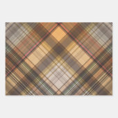 Herbstfall Orange Brown Checkered Kariert Tartan Geschenkpapier Set (Vorderseite 2)