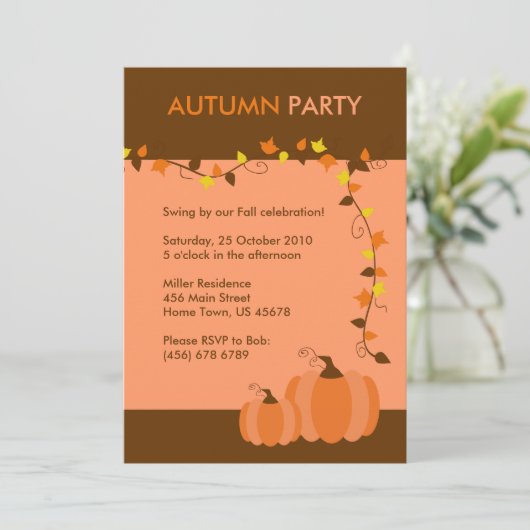 Herbstfall-Party Einladung (Stehend Vorderseite)