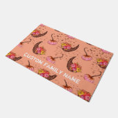 Herbstfall Pink Pumpkin Door Mat Fußmatte (Schrägansicht)