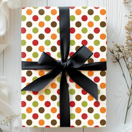 Herbstfall Polka Dots Gemustert Geschenkpapier