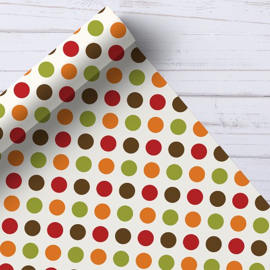 Herbstfall Polka Dots Gemustert Geschenkpapier