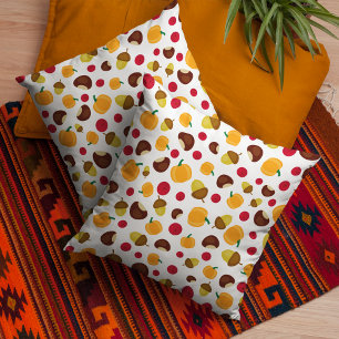Herbstfall Pumpkin Acorn Kastanie Berries Muster Kissen