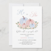 Herbstfall Pumpkin Baby Gender Reveal Einladung (Vorderseite)