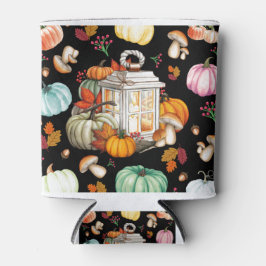 Herbstfall Pumpkin Themed Black Can Koozie Cooler Dosenkühler
