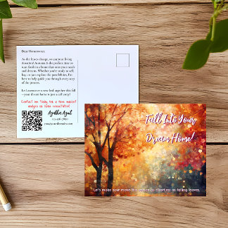 Herbstfall Real Anwesen Neues Client-Marketing Postkarte