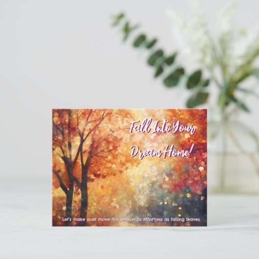 Herbstfall Real Anwesen Neues Client-Marketing Postkarte (Stehend Vorderseite)