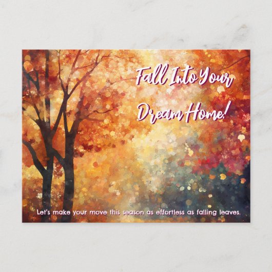 Herbstfall Real Anwesen Neues Client-Marketing Postkarte (Vorderseite)