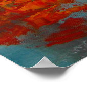 Herbstfall Regentag Rotes Buspaar Poster (Ecke)