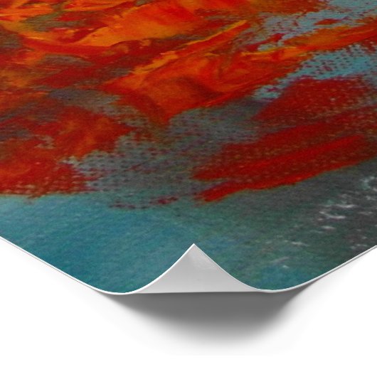 Herbstfall Regentag Rotes Buspaar Poster (Ecke)