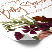 Herbstfall rostige Blütendusche Begrüßungszeichen Poster (Ecke)