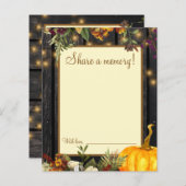 Herbstfall rustikal 80 Jahre Geburtstagskarte (Vorne/Hinten)