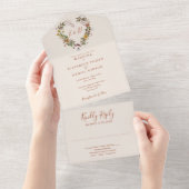 Herbstfall Rustikale Blumenhochzeit All In One Einladung (Abreißen)