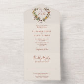 Herbstfall Rustikale Blumenhochzeit All In One Einladung (Innen Boden)