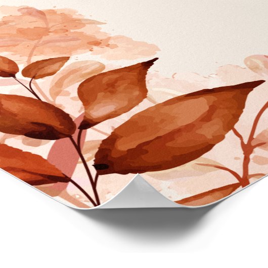 Herbstfall Rustikale Blumenhochzeit Begrüßungszeic Poster (Ecke)